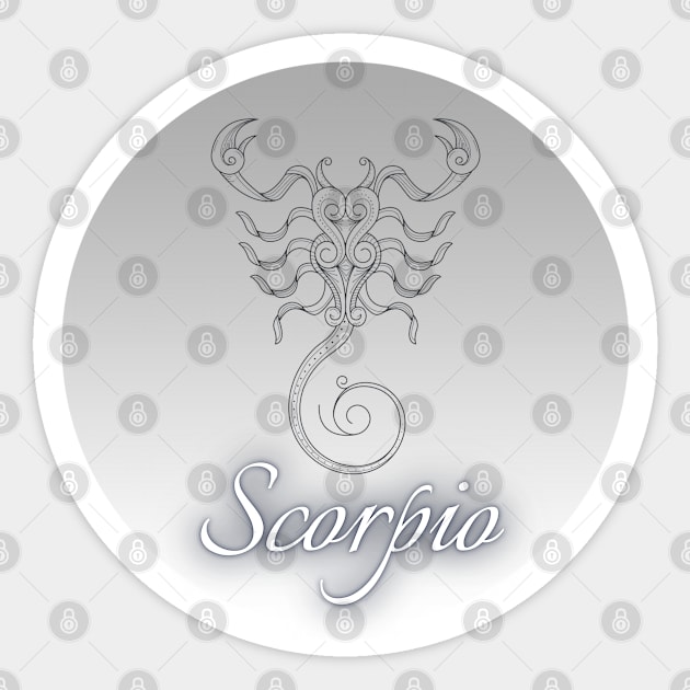 Spherical Zodiac Scorpio Sticker by Mazzlo Shop